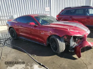 2015 Ford Mustang GT with VIN 1FA6P8CF8F5338719, listed as a Copart auction lot 74384314 with 43,870 mi miles and Salvage Title. Bid and sale history available at DreamBid. Image 4.