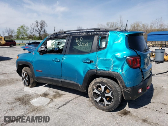 2020 Jeep Renegade Trailhawk z VIN ZACNJBC11LPL33970, wystawiony jako Copart lot #52696575 z przebiegiem 79 633 mil mil oraz Szkoda całkowita • Salvage title. Historia ofert i sprzedaży dostępna na DreamBid. Obrazek 2.