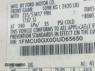 2013 Ford Escape SE с VIN 1FMCU0GX0DUD65650, выставлен на аукционе IAAI как лот 40909432 с пробегом 174 136 миль миль и . История ставок и продаж доступна на DreamBid. Изображение 9.