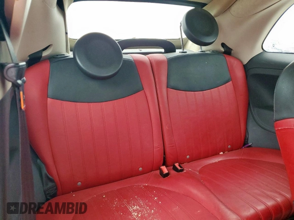 2012 FIAT 500 Lounge with VIN 3C3CFFER3CT370540, listed as a Copart auction lot 53429575 with 104,027 mi miles and Salvage title. Bid and sale history available at DreamBid. Image 10.