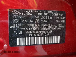 2023 Hyundai IONIQ 6 SEL with VIN KMHM34AC5PA029258, listed as a Copart auction lot 43618605 with 3,015 mi miles and Salvage Title. Bid and sale history available at carsss.com. Image 13.