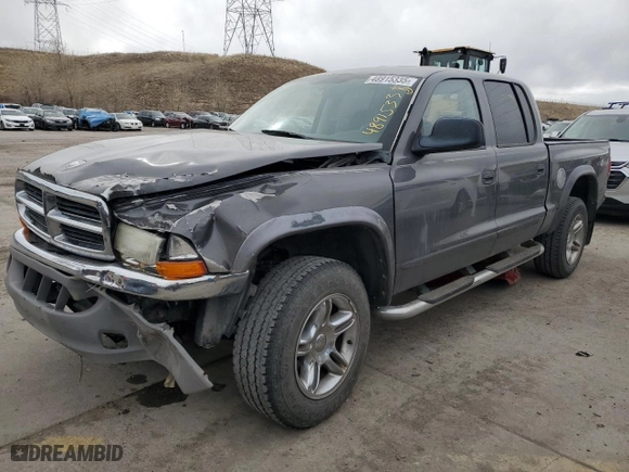 2004 Dodge Dakota SLT with VIN 1D7HG48N34S735500, listed as a Copart auction lot 48915335 with 161,254 mi miles and Salvage Title. Bid and sale history available at carsss.com. Image 1.