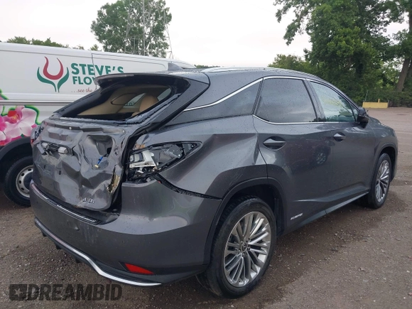 2022 Lexus RX 450h z VIN 2T2JGMDA7NC075586, wystawiony jako IAAI lot #42606238 z przebiegiem 39 423 mil mil oraz . Historia ofert i sprzedaży dostępna na DreamBid. Obrazek 6.