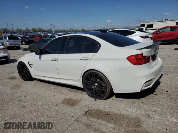 2015 BMW M3 with VIN WBS3C9C5XFP803228, listed as a Copart auction lot 52173245 with 105,597 mi miles and Salvage title. Bid and sale history available at DreamBid. Image 2.