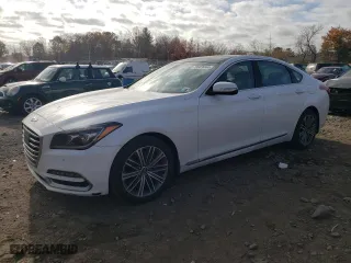 2018 Genesis G80 3.8L with VIN KMHGN4JE0JU250796, listed as a Copart auction lot 78609444 with 121,395 mi miles and Salvage Title. Bid and sale history available at carsss.com. Image 1.