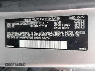 2018 Volvo S90 Inscription with VIN LVY992MLXJP008251, listed as a Copart auction lot 52602955 with 30,281 mi miles and Salvage Title. Bid and sale history available at carsss.com. Image 14.