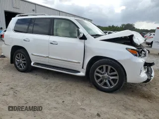 2015 Lexus LX 570 with VIN JTJHY7AX0F4172415, listed as a Copart auction lot 52651665 with 167,848 mi miles and Salvage Title. Bid and sale history available at DreamBid. Image 4.
