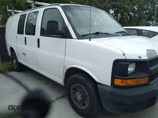 2011 Chevrolet Express Cargo Van with VIN 1GCWGFBA4B1130889, listed as a IAAI auction lot 42071892 with 340,031 mi miles. Bid and sale history available at carsss.com. Image 1.
