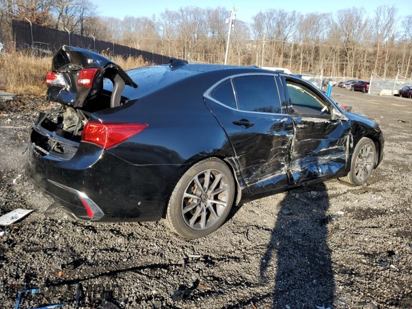 2019 Acura TLX with VIN 19UUB2F33KA003465, listed as a Copart auction lot 84418434 with 96,338 mi miles and Salvage Title. Bid and sale history available at carsss.com. Image 3.