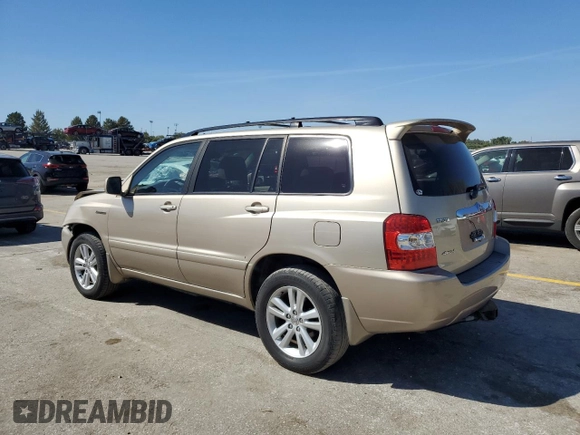2006 Toyota Highlander Hybrid with VIN JTEEW21A860007516, listed as a Copart auction lot 74111734 with 253,482 mi miles and Salvage Title. Bid and sale history available at carsss.com. Image 2.
