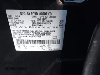 2014 Ford Edge Limited with VIN 2FMDK3KC9EBA25498, listed as a IAAI auction lot 41669598 with 117,661 mi miles. Bid and sale history available at carsss.com. Image 9.