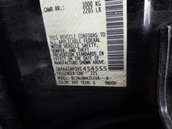 2014 Nissan Maxima S с VIN 1N4AA5AP3EC454555, выставлен на аукционе IAAI как лот 41153666 с пробегом 124 550 миль миль и . История ставок и продаж доступна на DreamBid. Изображение 9.