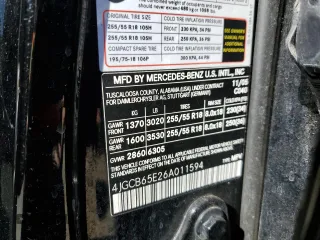 2006 Mercedes-Benz R 3.5L with VIN 4JGCB65E26A011594, listed as a Copart auction lot 52718575 with 132,167 mi miles and Salvage Title. Bid and sale history available at carsss.com. Image 14.
