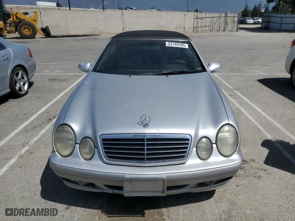 2000 Mercedes-Benz CLK-Class with VIN WDBLK65G7YT043307, listed as a Copart auction lot 53749105 with 0 mi miles and Clean Title. Bid and sale history available at carsss.com. Image 5.