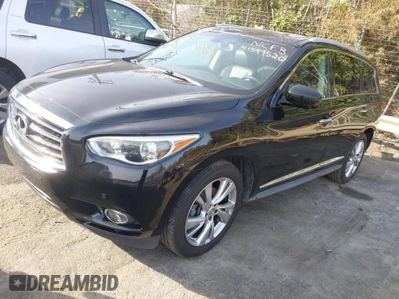 2013 Infiniti JX35 with VIN 5N1AL0MN8DC300855, listed as a IAAI auction lot 41599520 with 151,756 mi miles. Bid and sale history available at carsss.com. Image 17.