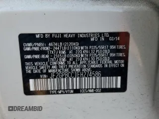 2014 Subaru Crosstrek with VIN JF2GPBCC1EH274586, listed as a Copart auction lot 88400355 with 157,495 mi miles and Salvage title. Bid and sale history available at DreamBid. Image 13.