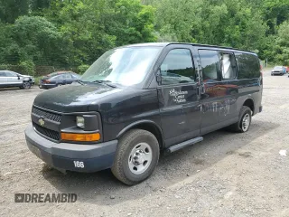 2015 Chevrolet Express Passenger LS with VIN 1GAWGPFG0F1141701, listed as a Copart auction lot 62818685 with 63,219 mi miles and Salvage title. Bid and sale history available at DreamBid. Image 1.