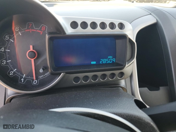 2015 Chevrolet Sonic LT with VIN 1G1JC6SH6F4127167, listed as a Copart auction lot 43568615 with 28,509 mi miles and Salvage Title. Bid and sale history available at carsss.com. Image 9.