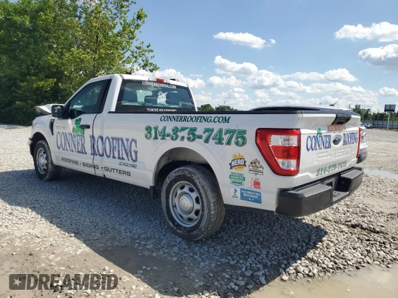 2021 Ford F-150 XL with VIN 1FTMF1CB2MKD60531, listed as a Copart auction lot 61488015 with 97,908 mi miles and Salvage title. Bid and sale history available at DreamBid. Image 2.