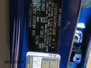 2023 Kia Forte LXS with VIN 3KPF24AD1PE693577, listed as a Copart auction lot 55455485 with 4,221 mi miles and Salvage Title. Bid and sale history available at carsss.com. Image 12.