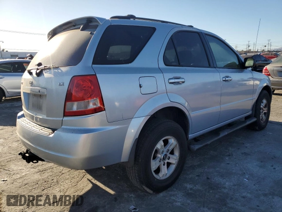 2005 Kia Sorento LX with VIN KNDJD733055363741, listed as a Copart auction lot 88302565 with 0 mi miles and Salvage Title. Bid and sale history available at carsss.com. Image 3.