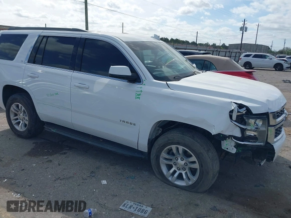 2019 Chevrolet Tahoe LT with VIN 1GNSCBKC3KR160818, listed as a IAAI auction lot 41787468 with 174,691 mi miles and . Bid and sale history available at DreamBid. Image 1.