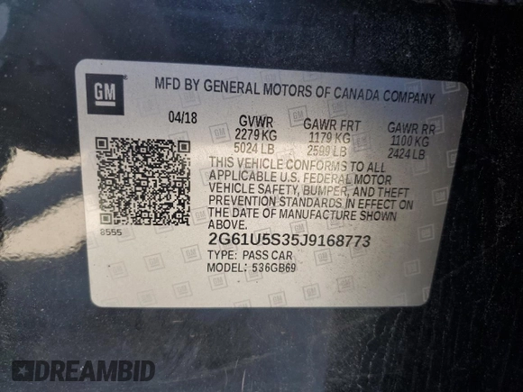 2018 Cadillac XTS Livery z VIN 2G61U5S35J9168773, wystawiony jako Copart lot #54818035 z przebiegiem 62 219 mil mil oraz Szkoda całkowita • Salvage title. Historia ofert i sprzedaży dostępna na DreamBid. Obrazek 12.