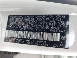 2018 Toyota Prius One with VIN JTDKDTB33J1613019, listed as a IAAI auction lot 42063768 with 59,143 mi miles and . Bid and sale history available at DreamBid. Image 9.
