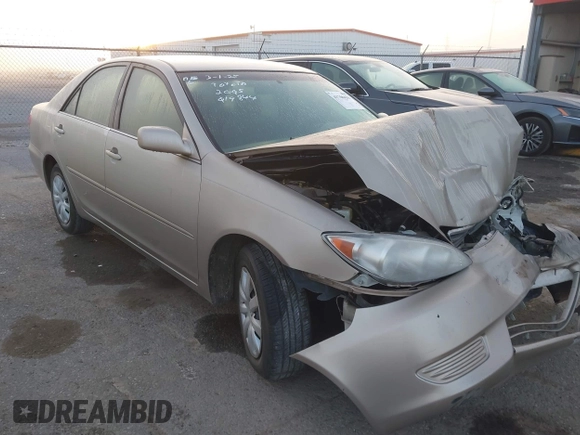 2005 Toyota Camry STD with VIN 4T1BE32K55U019844, listed as a IAAI auction lot 41766436 with 203,251 mi miles and . Bid and sale history available at DreamBid. Image 1.
