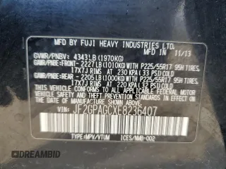 2014 Subaru Crosstrek Limited z VIN JF2GPAGCXE8236407, wystawiony jako Copart lot #54816965 z przebiegiem 118 264 mil mil oraz Szkoda całkowita • Salvage title. Historia ofert i sprzedaży dostępna na DreamBid. Obrazek 13.