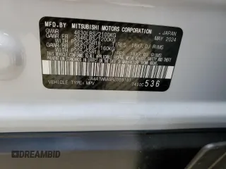 2024 Mitsubishi Eclipse Cross SE z VIN JA4ATWAA9RZ069181, wystawiony jako Copart lot #52674925 z przebiegiem 7522 mil mil oraz Szkody całkowita. Historia ofert i sprzedaży dostępna na DreamBid. Obrazek 14.