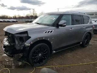 2016 Infiniti QX80 with VIN JN8AZ2NE6G9124049, listed as a Copart auction lot 50209445 with 142,449 mi miles and Salvage Title. Bid and sale history available at carsss.com. Image 1.