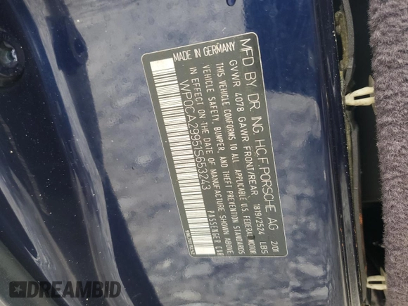 2001 Porsche 911 z VIN WP0CA29951S653243, wystawiony jako Copart lot #55835075 z przebiegiem 142 918 mil mil oraz Szkoda całkowita • Salvage title. Historia ofert i sprzedaży dostępna na DreamBid. Obrazek 13.