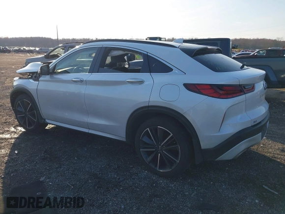 2023 Infiniti QX55 Luxe z VIN 3PCAJ5JR4PF122349, wystawiony jako IAAI lot #40942246 z przebiegiem 12 604 mil mil oraz . Historia ofert i sprzedaży dostępna na DreamBid. Obrazek 3.