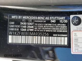 2021 Mercedes-Benz E-Class E 350 with VIN W1KZF8EB1MA935256, listed as a Copart auction lot 42143165 with 10,072 mi miles and Salvage Title. Bid and sale history available at carsss.com. Image 14.