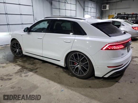 2022 Audi Q8 Prestige with VIN WA1FVBF18ND023009, listed as a Copart auction lot 88035005 with 29,606 mi miles and Salvage Title. Bid and sale history available at carsss.com. Image 2.