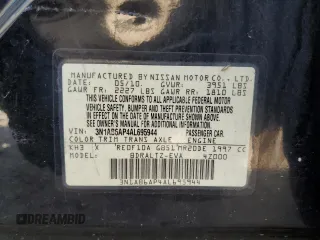 2010 Nissan Sentra SR with VIN 3N1AB6AP4AL695944, listed as a Copart auction lot 54249895 with Not Provided miles and Salvage Title. Bid and sale history available at DreamBid. Image 12.