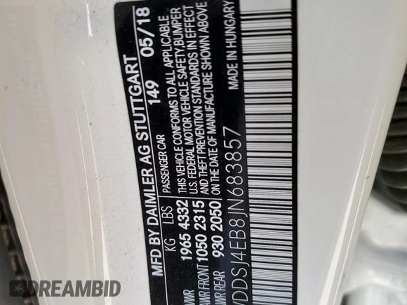 2018 Mercedes-Benz CLA 250 with VIN WDDSJ4EB8JN683857, listed as a Copart auction lot 48227595 with 74,437 mi miles and Clean Title. Bid and sale history available at DreamBid. Image 13.