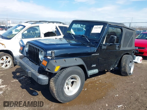 2002 Jeep Wrangler X with VIN 1J4FA39S52P770664, listed as a IAAI auction lot 41661580 with 122,445 mi miles. Bid and sale history available at carsss.com. Image 17.