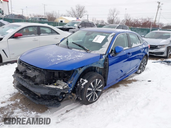 2023 Honda Civic Sedan EX with VIN 2HGFE1F76PH311090, listed as a IAAI auction lot 41245114 with 34,114 mi miles. Bid and sale history available at carsss.com. Image 2.