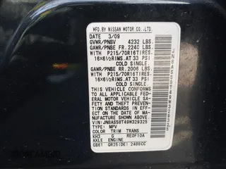 2009 Nissan Rogue SL with VIN JN8AS58T49W329325, listed as a IAAI auction lot 41599716 with 140,261 mi miles and . Bid and sale history available at DreamBid. Image 9.