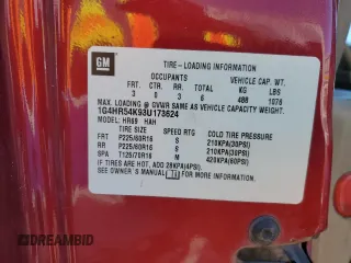 2003 Buick LeSabre Limited with VIN 1G4HR54K93U173624, listed as a Copart auction lot 46119325 with 252,755 mi miles and Salvage title. Bid and sale history available at DreamBid. Image 12.