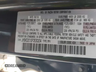 2015 Mazda CX-5 Touring with VIN JM3KE2CY2F0530204, listed as a IAAI auction lot 41788921 with 50,827 mi miles. Bid and sale history available at carsss.com. Image 9.