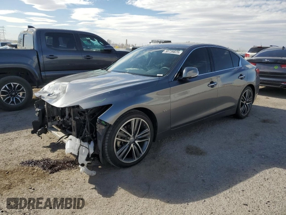 2015 Infiniti Q50 Premium with VIN JN1BV7AP0FM342695, listed as a Copart auction lot 50739825 with 96,921 mi miles and Salvage Title. Bid and sale history available at carsss.com. Image 1.