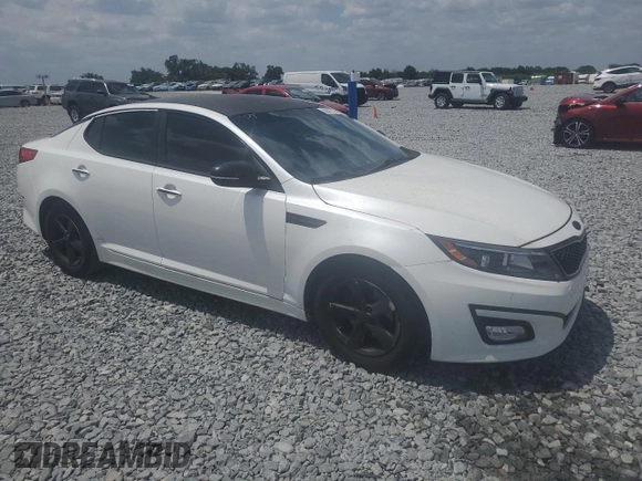 2015 Kia Optima LX with VIN KNAGM4A78F5645011, listed as a Copart auction lot 55041515 with 112,133 mi miles and Salvage Title. Bid and sale history available at DreamBid. Image 4.