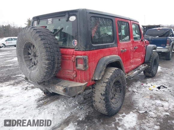 2018 Jeep Wrangler Unlimited Sport S with VIN 1C4HJXDG5JW131522, listed as a IAAI auction lot 41563099 with 75,405 mi miles and . Bid and sale history available at DreamBid. Image 4.