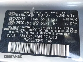 2015 Hyundai Genesis 3.8L with VIN KMHGN4JE5FU073248, listed as a IAAI auction lot 42064268 with 158,972 mi miles and . Bid and sale history available at DreamBid. Image 9.