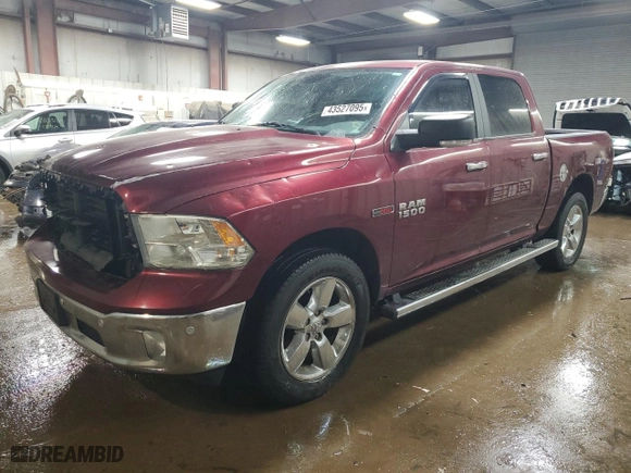 2018 Ram 1500 Big Horn with VIN 1C6RR7LM6JS288608, listed as a Copart auction lot 43527095 with 110,617 mi miles and Salvage Title. Bid and sale history available at carsss.com. Image 1.