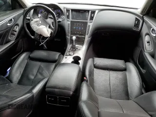 2015 Infiniti Q50 Sport with VIN JN1BV7AP4FM346670, listed as a Copart auction lot 54694985 with 76,347 mi miles and Salvage title. Bid and sale history available at DreamBid. Image 8.