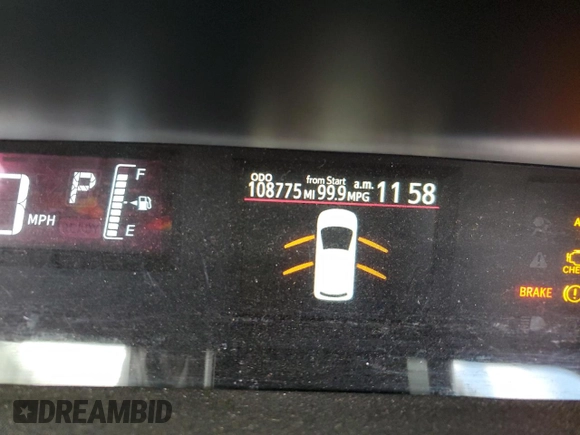 2015 Toyota Prius One with VIN JTDKDTB38F1114255, listed as a Copart auction lot 53040445 with 108,775 mi miles and Salvage Title. Bid and sale history available at DreamBid. Image 9.